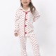 Dolaş Kids 064 Toptan Fitilli Küçük Kalp Desenli Kız Çocuk Pijama Takımı (Tam Aile Serisi)