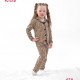 Dolaş Kids 070 Toptan Leopar Desenli Kız Çocuk Pijama Takımı (Tam Aile Serisi)