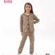 Dolaş Kids 073 Toptan Leopar Desenli Kız Çocuk Pijama Takımı (Tam Aile Serisi)