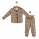Dolaş Kids 073 Toptan Leopar Desenli Kız Çocuk Pijama Takımı (Tam Aile Serisi)