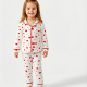 Dolaş Kids 075 Toptan Kırmızı Kalpli Kız Çocuk Pijama Takımı (Tam Aile Serisi)