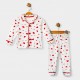 Dolaş Kids 077 Toptan Kırmızı Kalpli Kız Çocuk Pijama Takımı (Tam Aile Serisi)