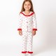 Dolaş Kids 093 Toptan Fırfırlı Yaka Fitilli Kırmızı Kalpli Kız Çocuk Pijama Takımı (1113 Serisi Devamı)