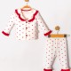 Dolaş Kids 093 Toptan Fırfırlı Yaka Fitilli Kırmızı Kalpli Kız Çocuk Pijama Takımı (1113 Serisi Devamı)