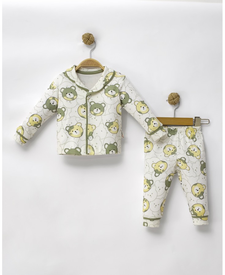Dolaş Kids 096 Toptan Büyük Ayıcık Desenli Erkek Çocuk Pijama Takımı (1106 Serisi Devamı)