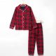 Dolaş Kids 100 Toptan Kırmızı Ekose Desenli Unisex Çocuk Pijama Takımı