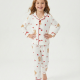 Dolaş Kids 108 Toptan Ayıcık ve Kalp Desenli Düğmeli Kız Çocuk Pijama Takımı