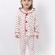 Dolaş Kids 1087 Toptan Minik Kalp Desenli Fitilli Bebek Pijama Takımı (2 Renk Seçeneği)