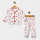 Toptan Kalp Desenli Düğmeli Bebek Pijama Takımı