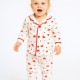 Toptan Kalp Desenli Düğmeli Bebek Pijama Takımı