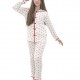 Dolaş Kids 2001 Toptan Genç Kız (Garson Boy) Fitilli Kalp Desenli Pijama Takımı