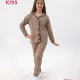 Dolaş Kids 2002 Toptan Leopar Desenli Genç Kız Pijama Takımı (Tam Aile & Anne-Kız Kombini)