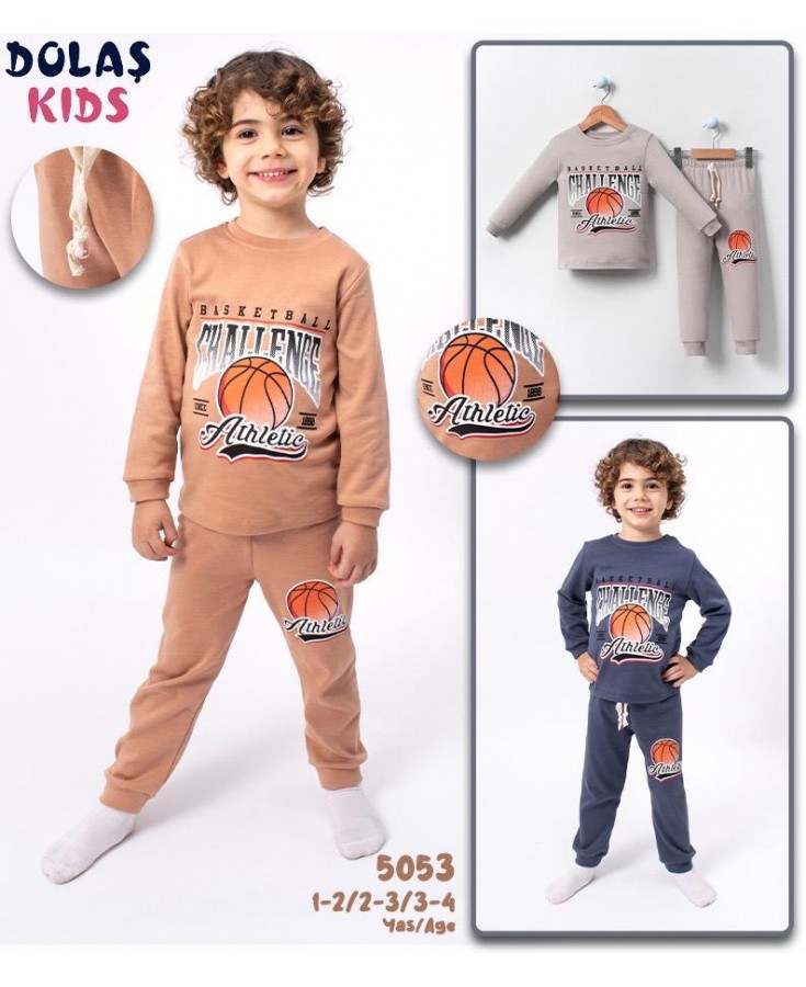 Basketbol Baskılı 2-4  Yaş Pijama Takım